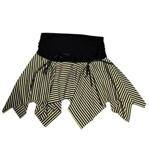 Y2K whimsy Black Yellow Striped Asymmetrical skirt